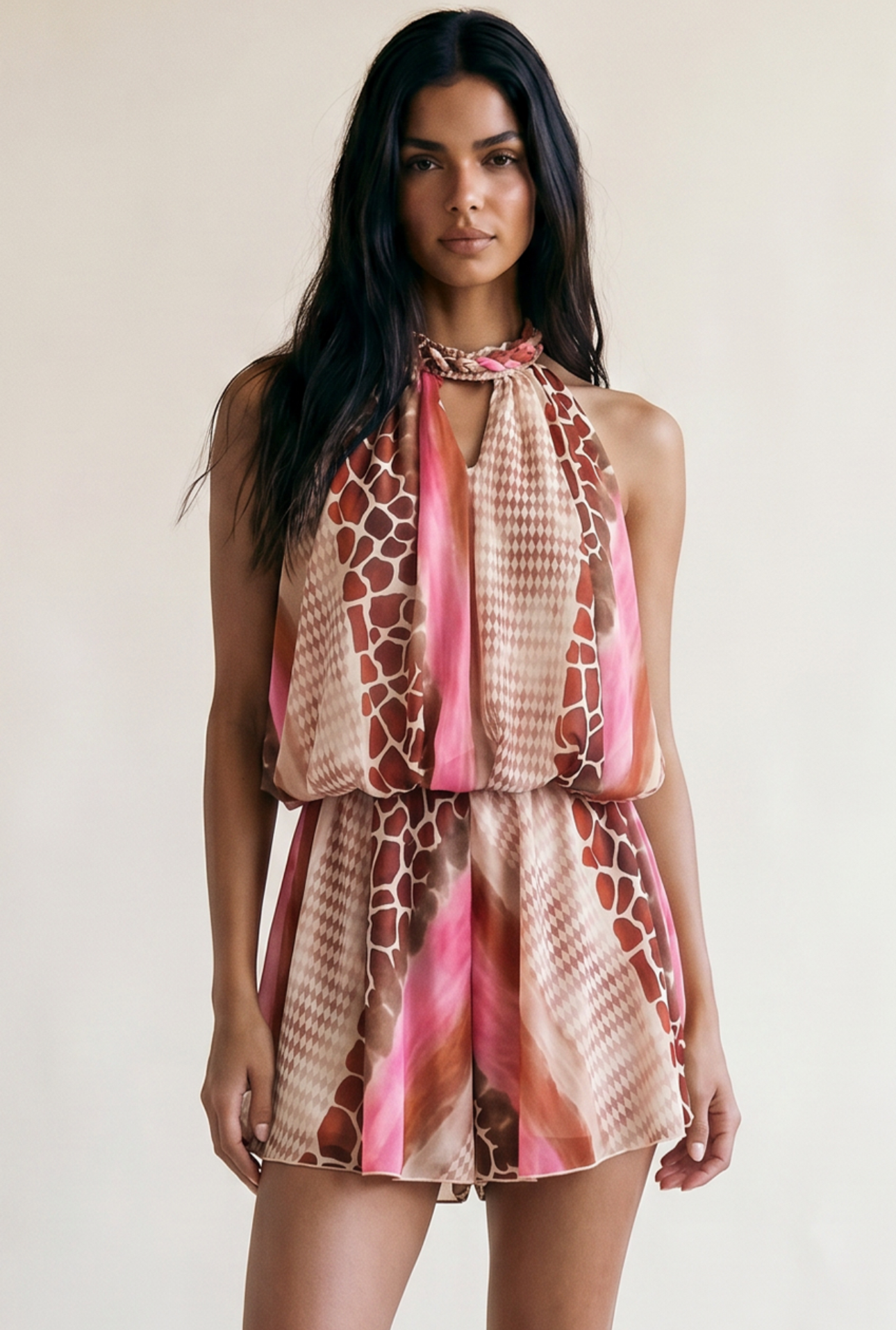 SONNET Pink Mixed Print Playsuit