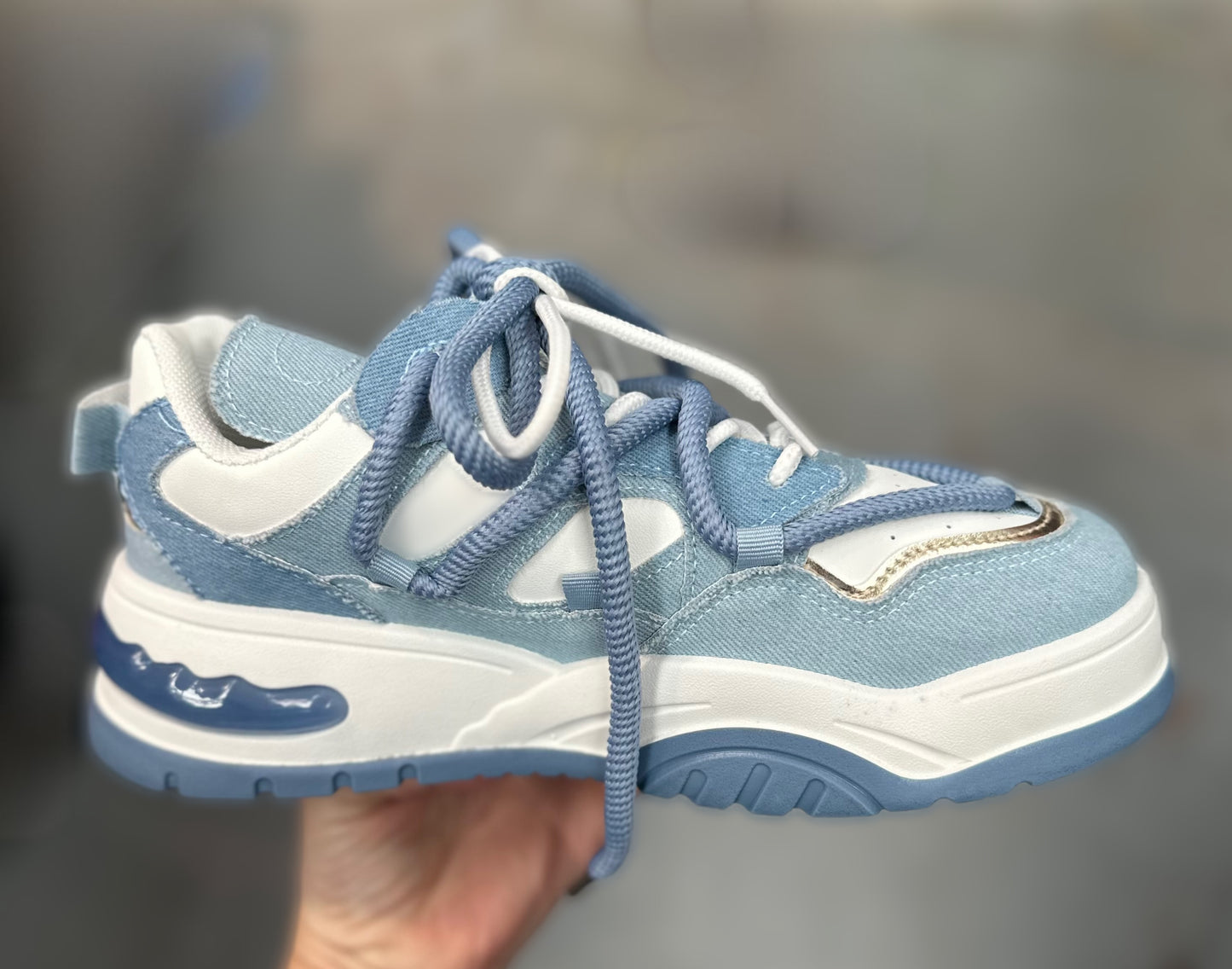 ARIA Blue & White Chunky Trainers