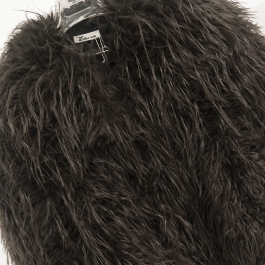ZAYA Brown Shaggy Faux Fur Jacket