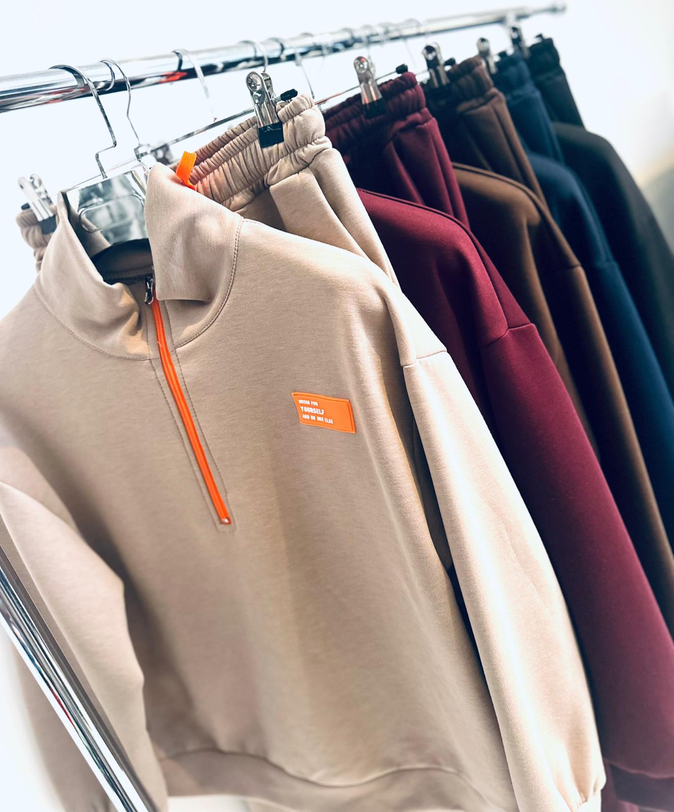 ZALIA Black Half Zip Sweatshirt & Joggers Tracksuit
