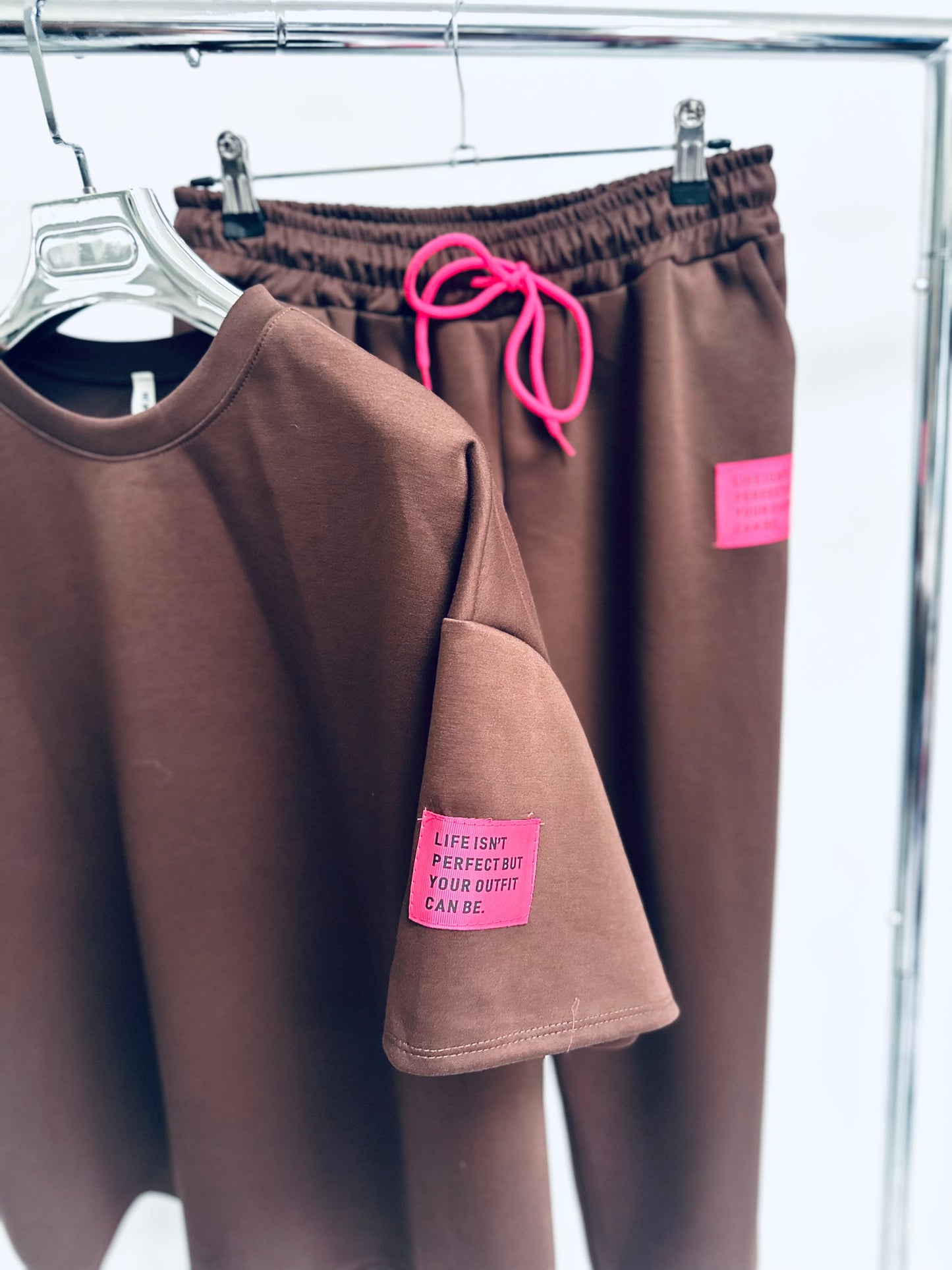 AMARA Brown TShirt & Joggers Tracksuit
