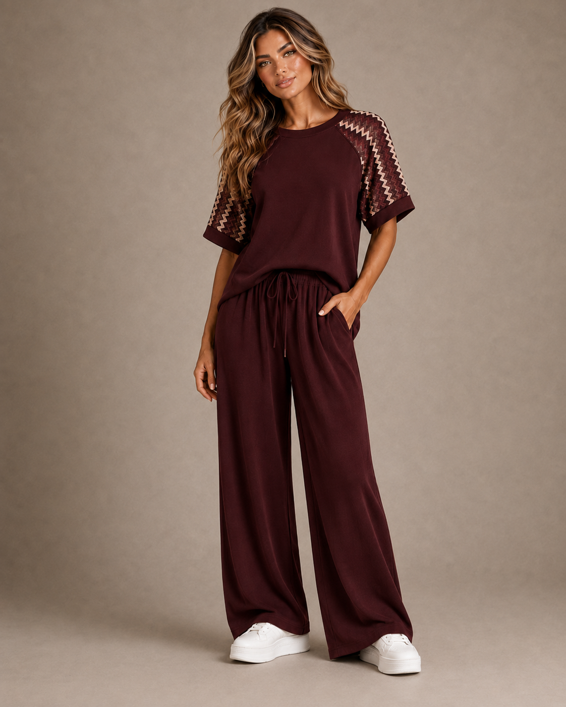 SORELLE Burgundy Top & Trousers Co-Ord