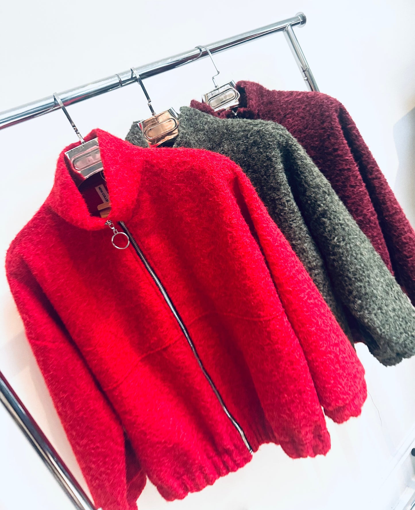 ISKRA Red Fleece Zip Up Jacket
