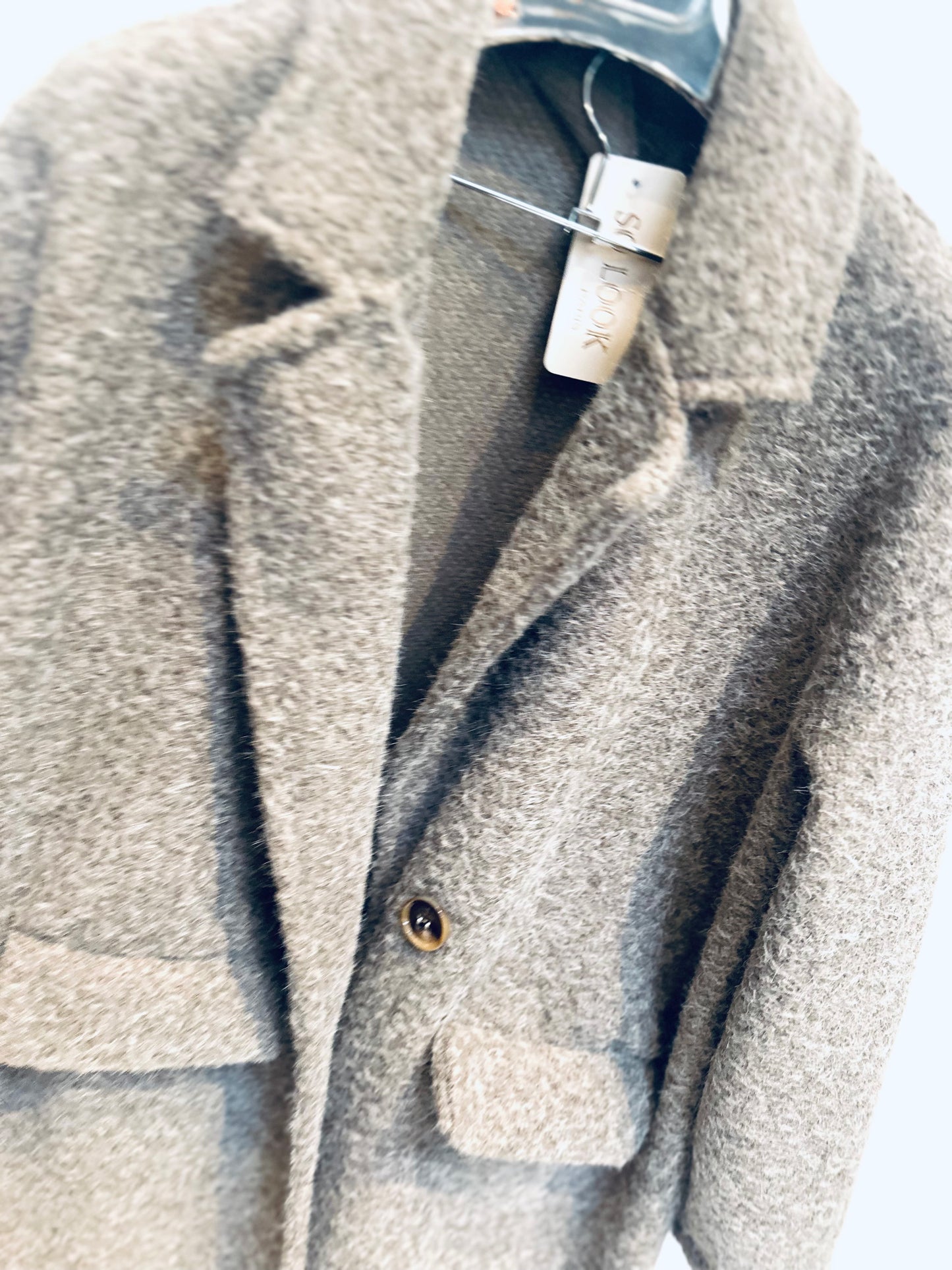 ZINNIA Taupe Boucle Duster Coat