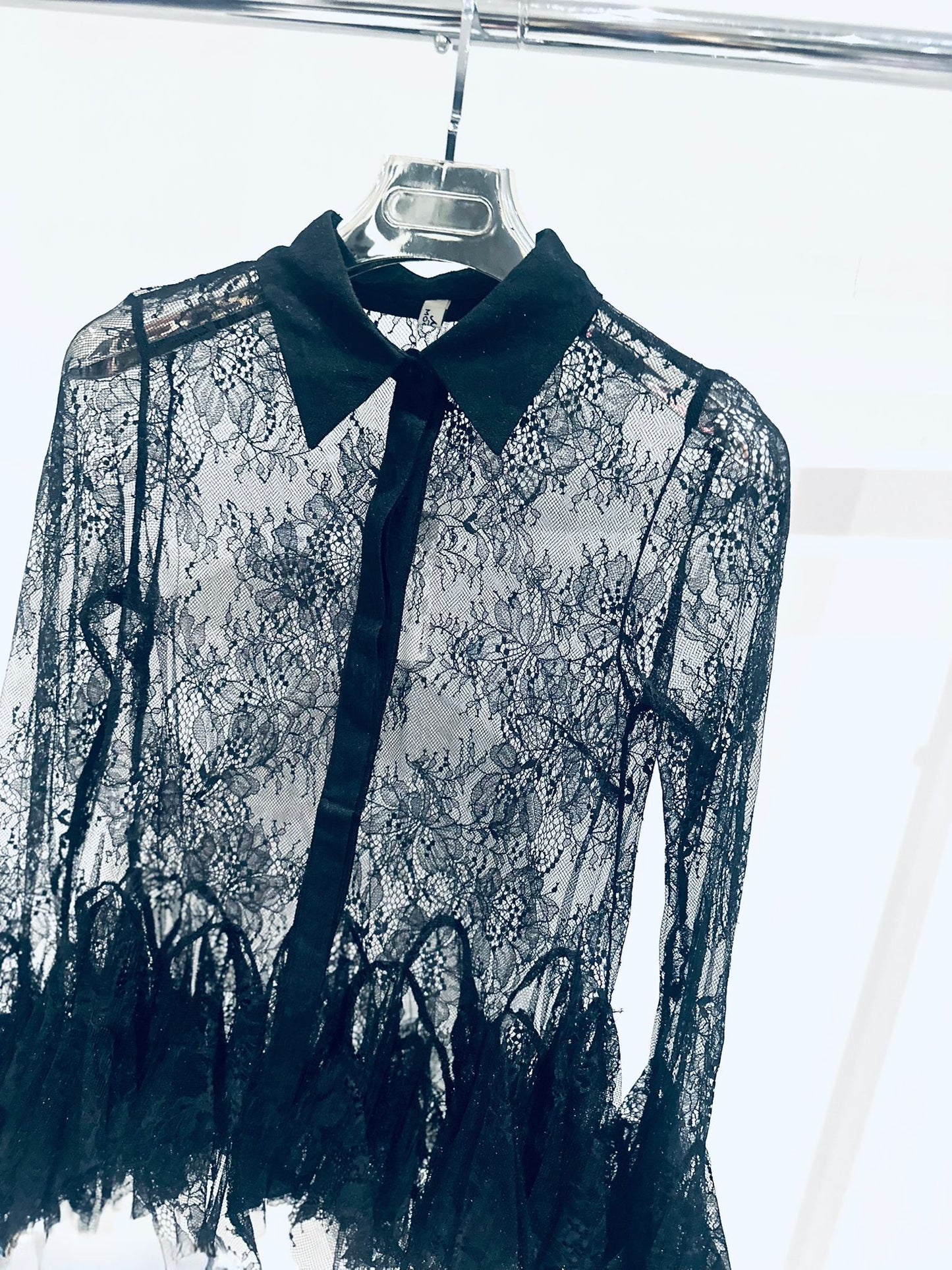 LOURDES Black Lace Shirt