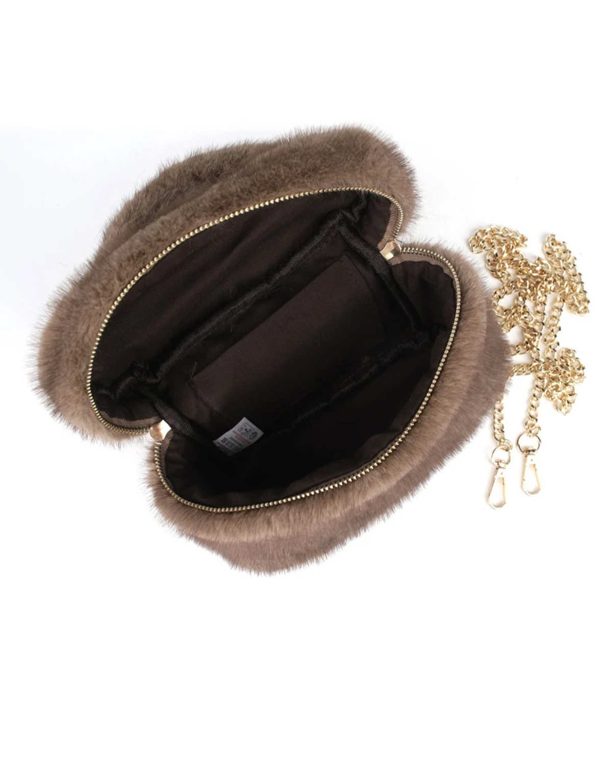 MIMI Taupe Faux Fur Mini Bag
