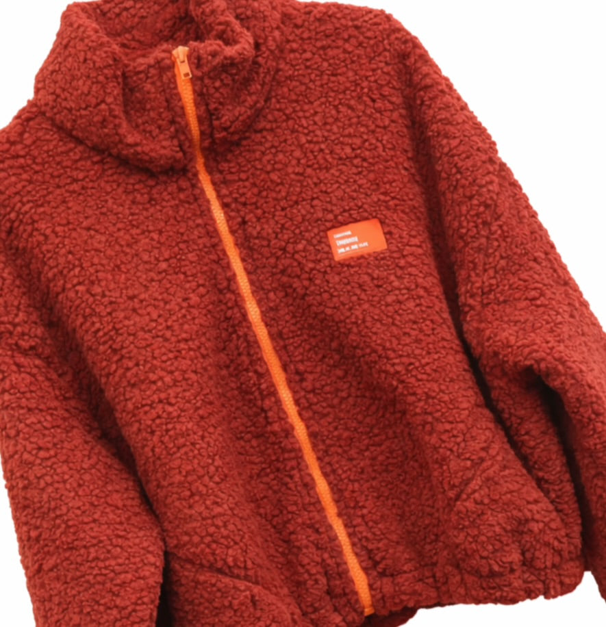 LANZA Burnt Burgundy & Orange Fleece Jacket
