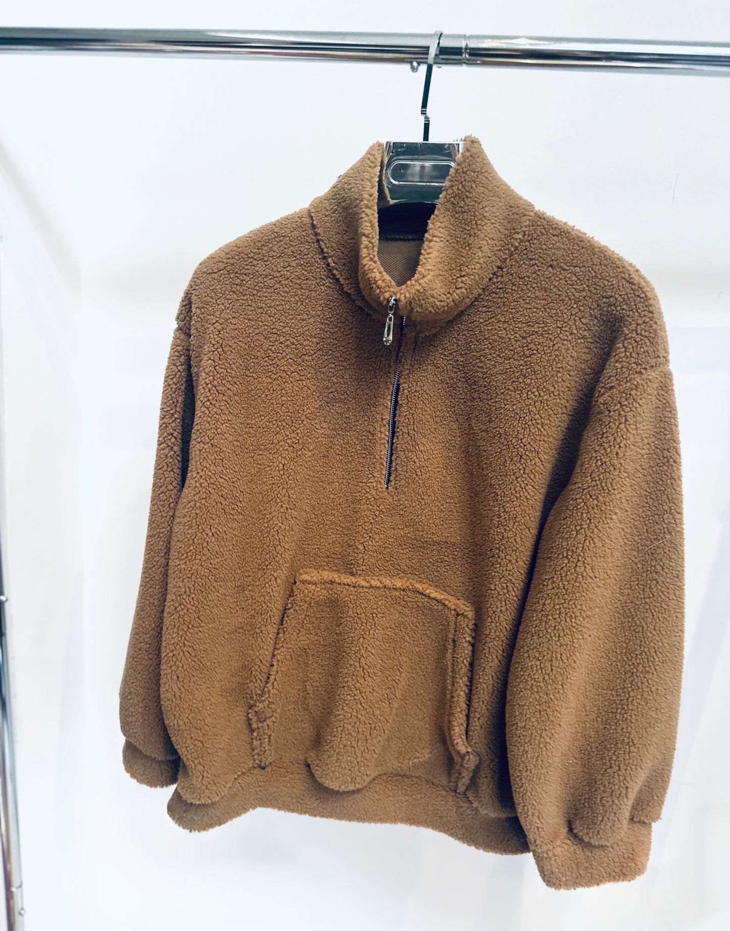 TAMARA Camel Half Zip Teddy Fleece