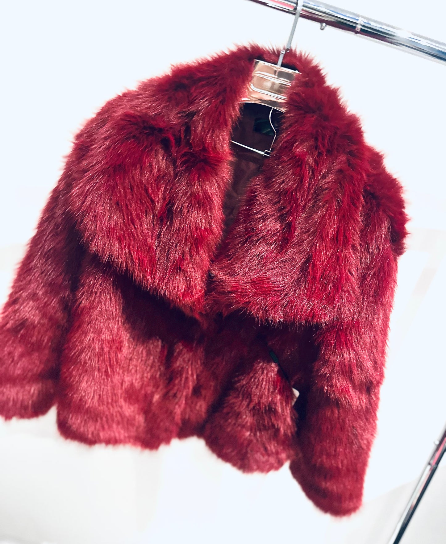 COCO Burgundy Faux Fur Jacket