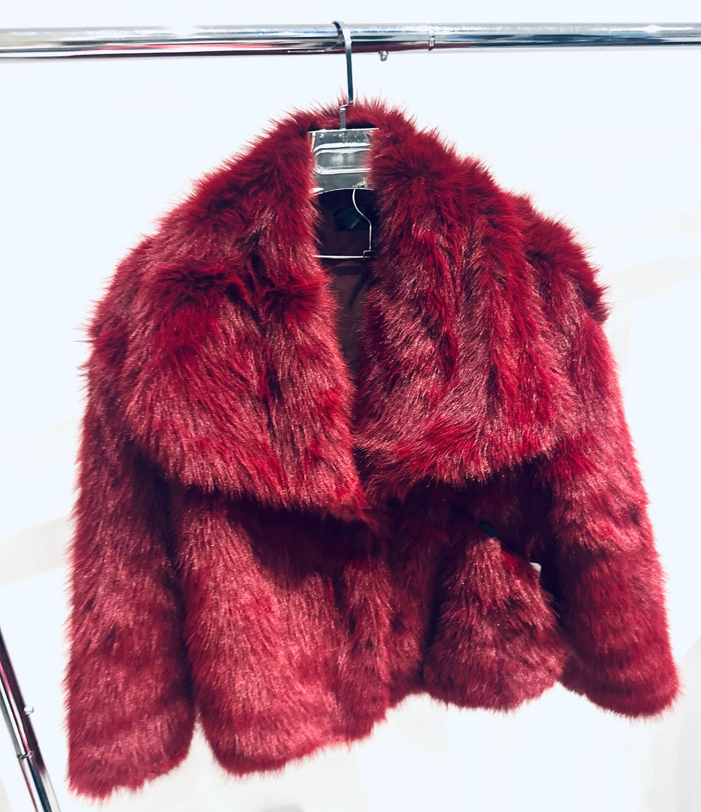 COCO Burgundy Faux Fur Jacket