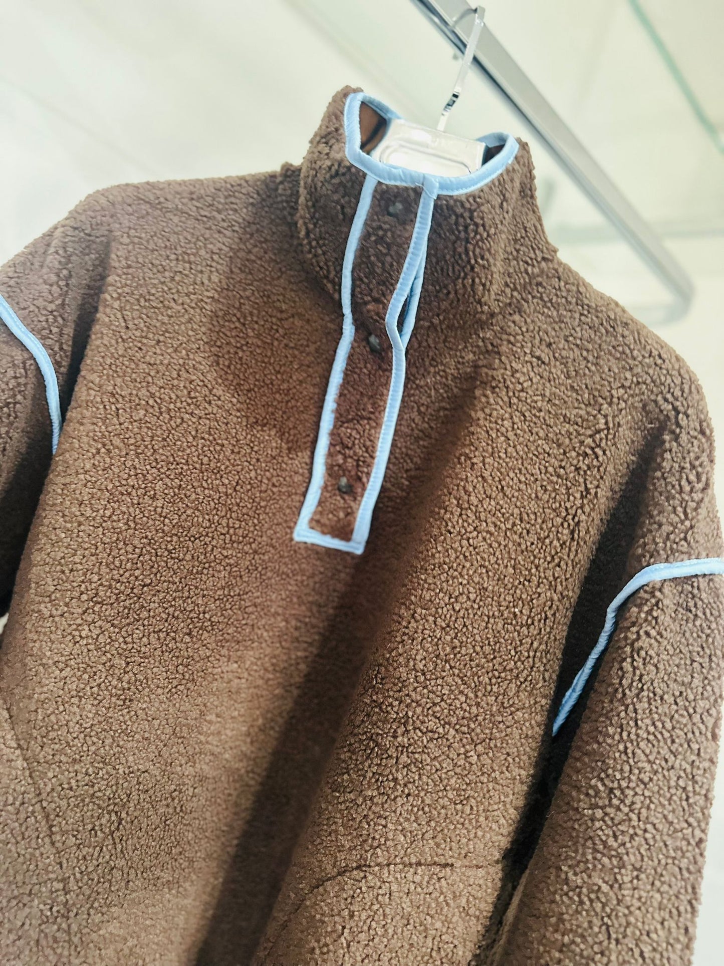 SERENA Brown & Blue Fleece Jumper