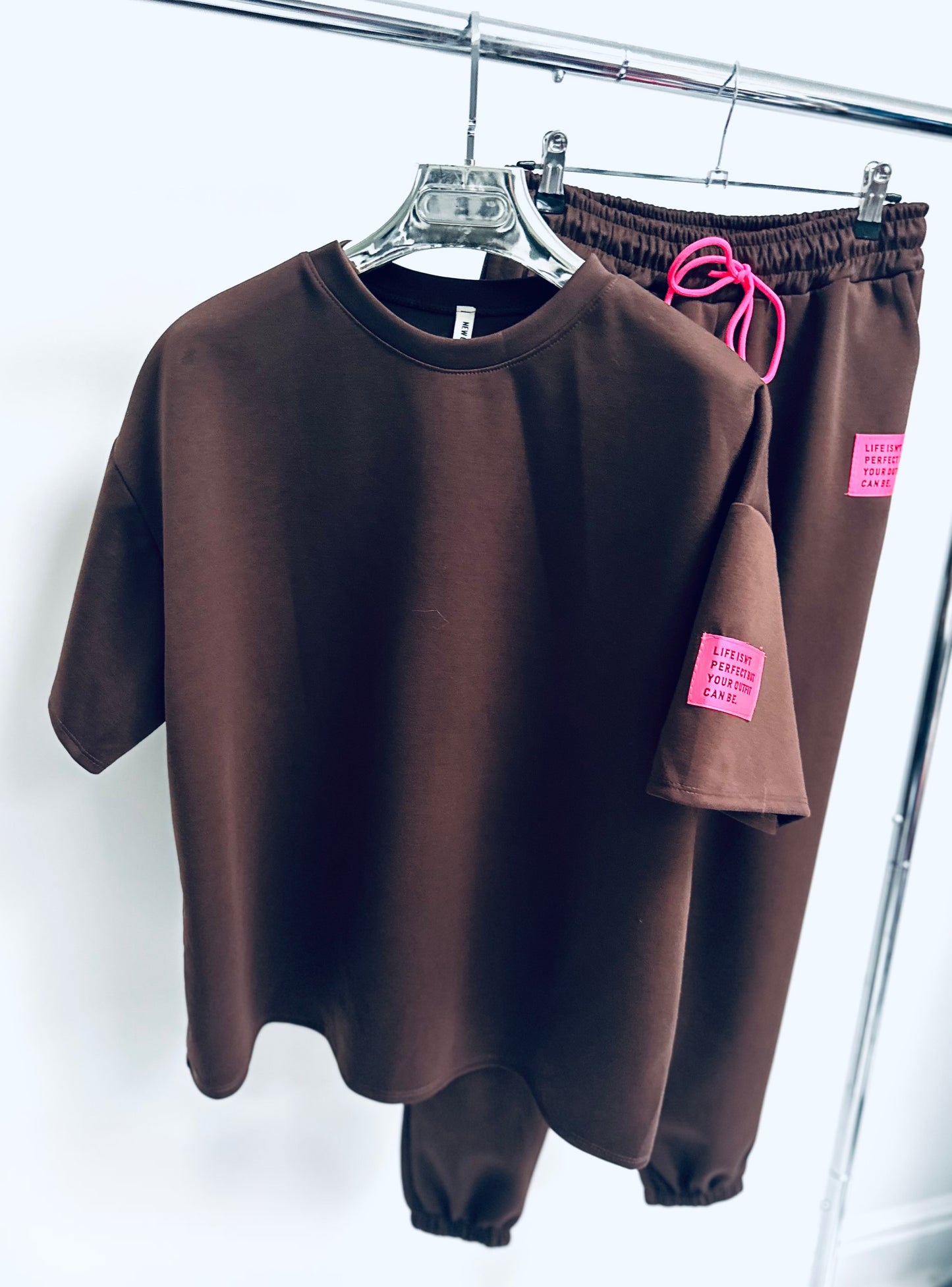 AMARA Brown TShirt & Joggers Tracksuit