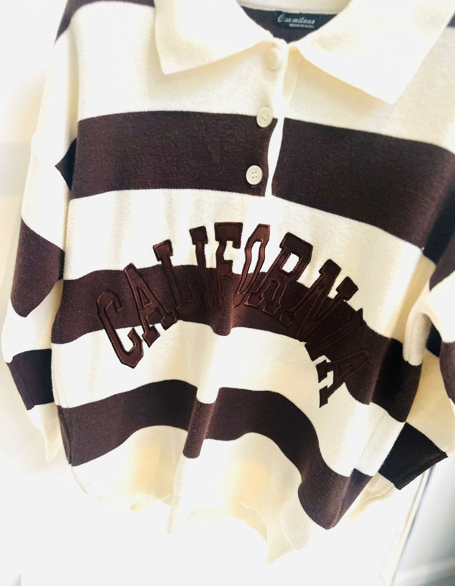 CALI Brown Striped Knitted Sweatshirt