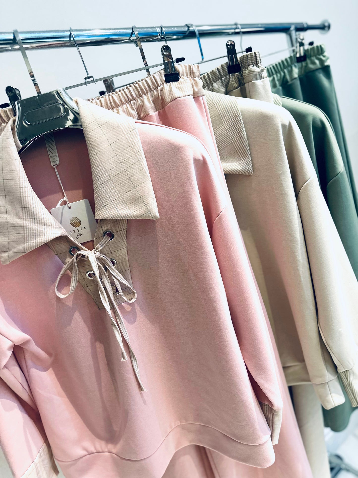JOLENTA Beige Lace Up Sweater & Trousers Co-Ord