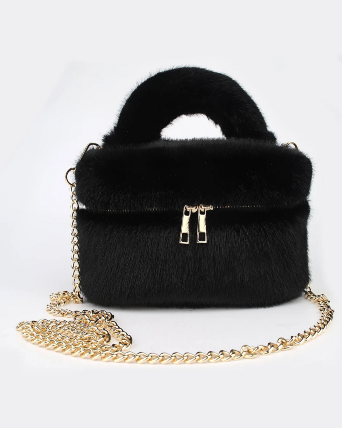 MIMI Black Faux Fur Mini Bag