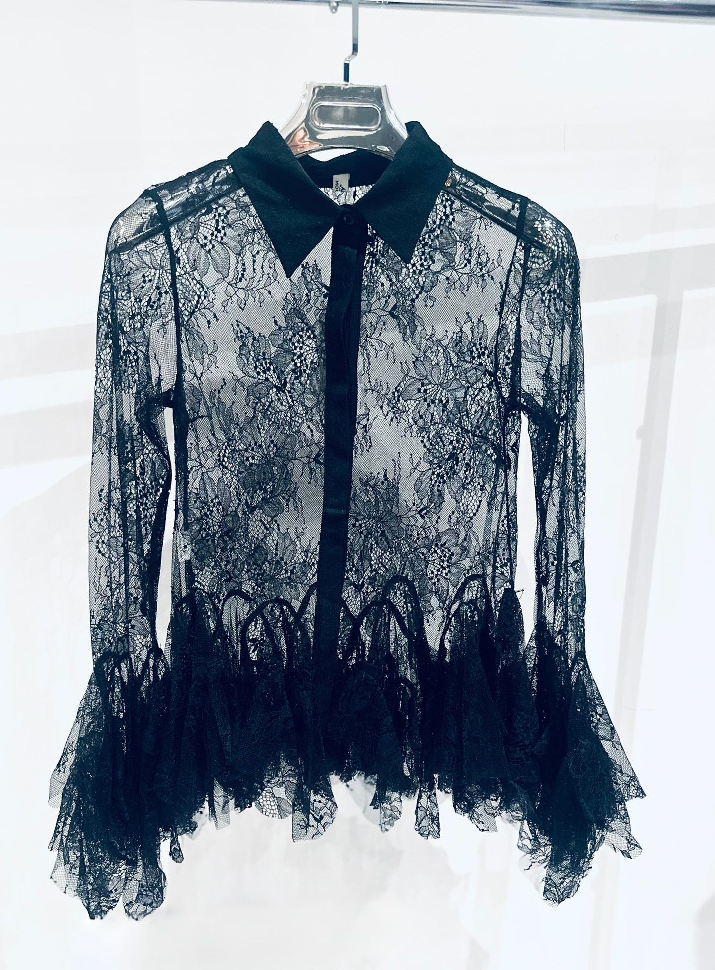 LOURDES Black Lace Shirt