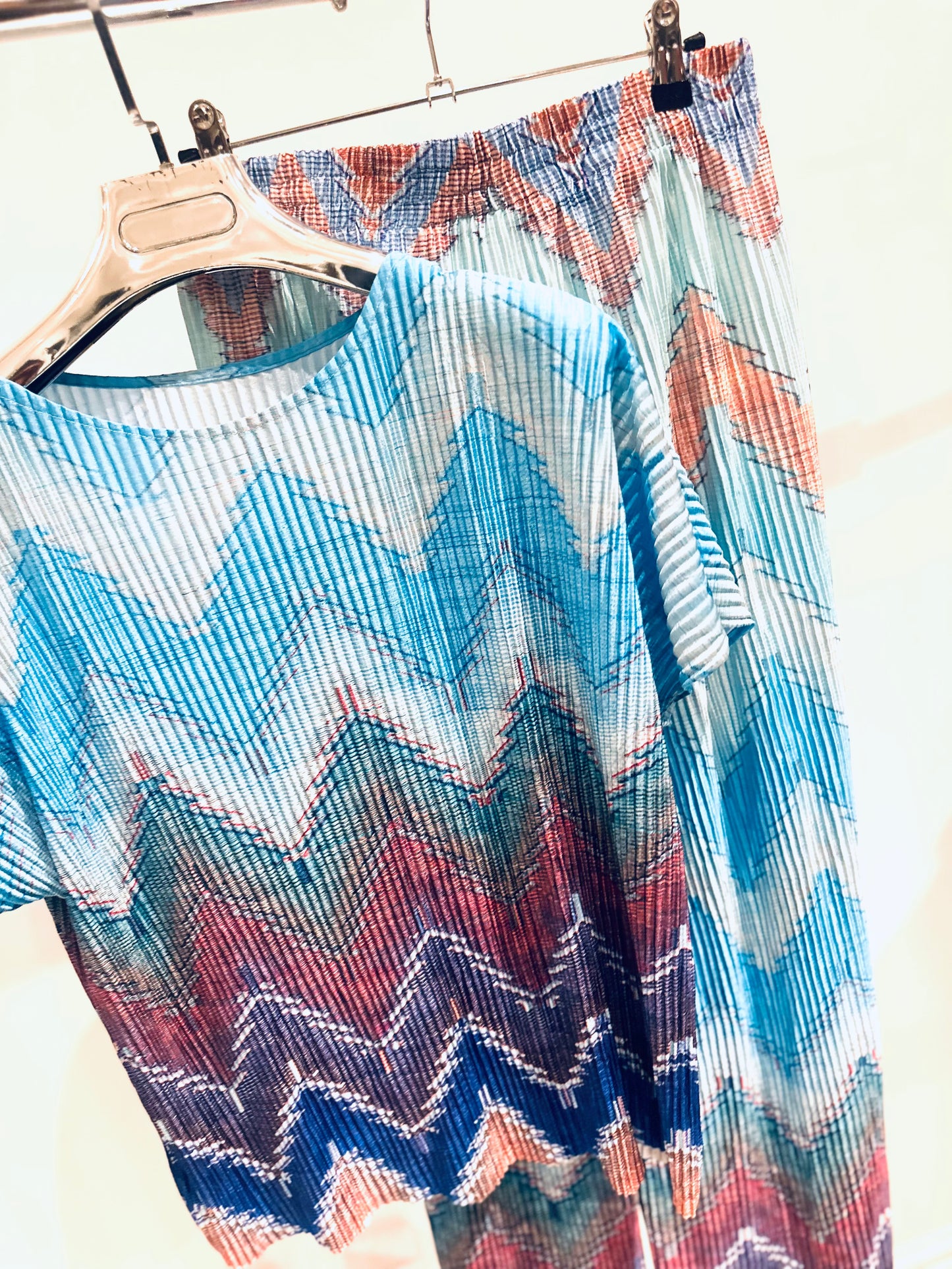 JIANNA Blue Zig Zag Printed Co-Ord