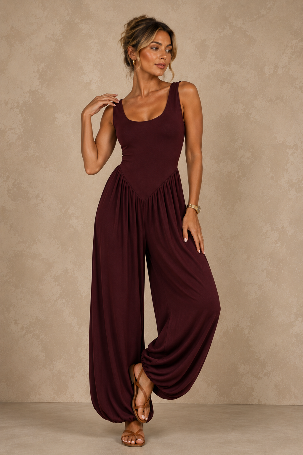 YARA Burgundy Bodice Jumpsuit