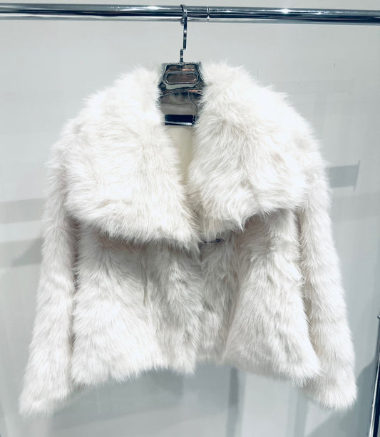 COCO Ivory Faux Fur Jacket