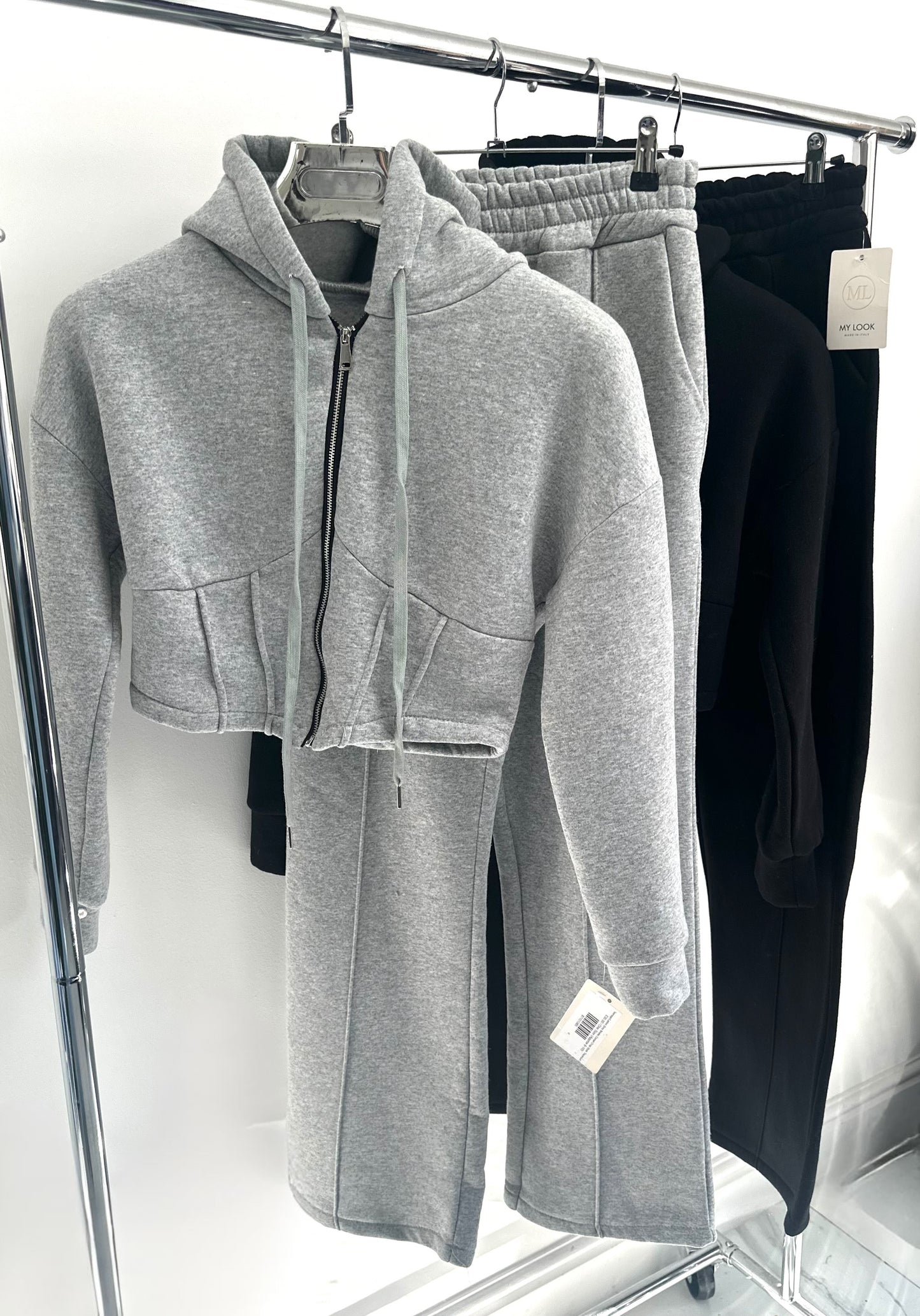 BRIELLE Black Corset Style Jacket & Joggers Tracksuit