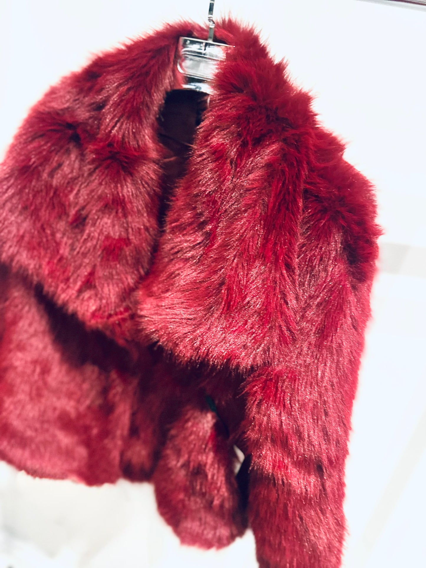 COCO Burgundy Faux Fur Jacket