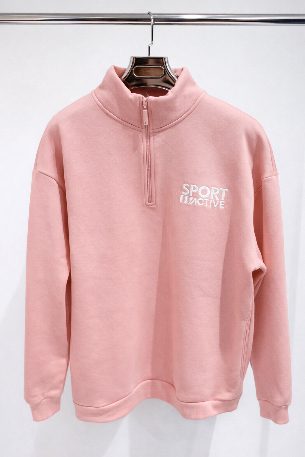 EMIA Pink Half Zip Oversized Sweater