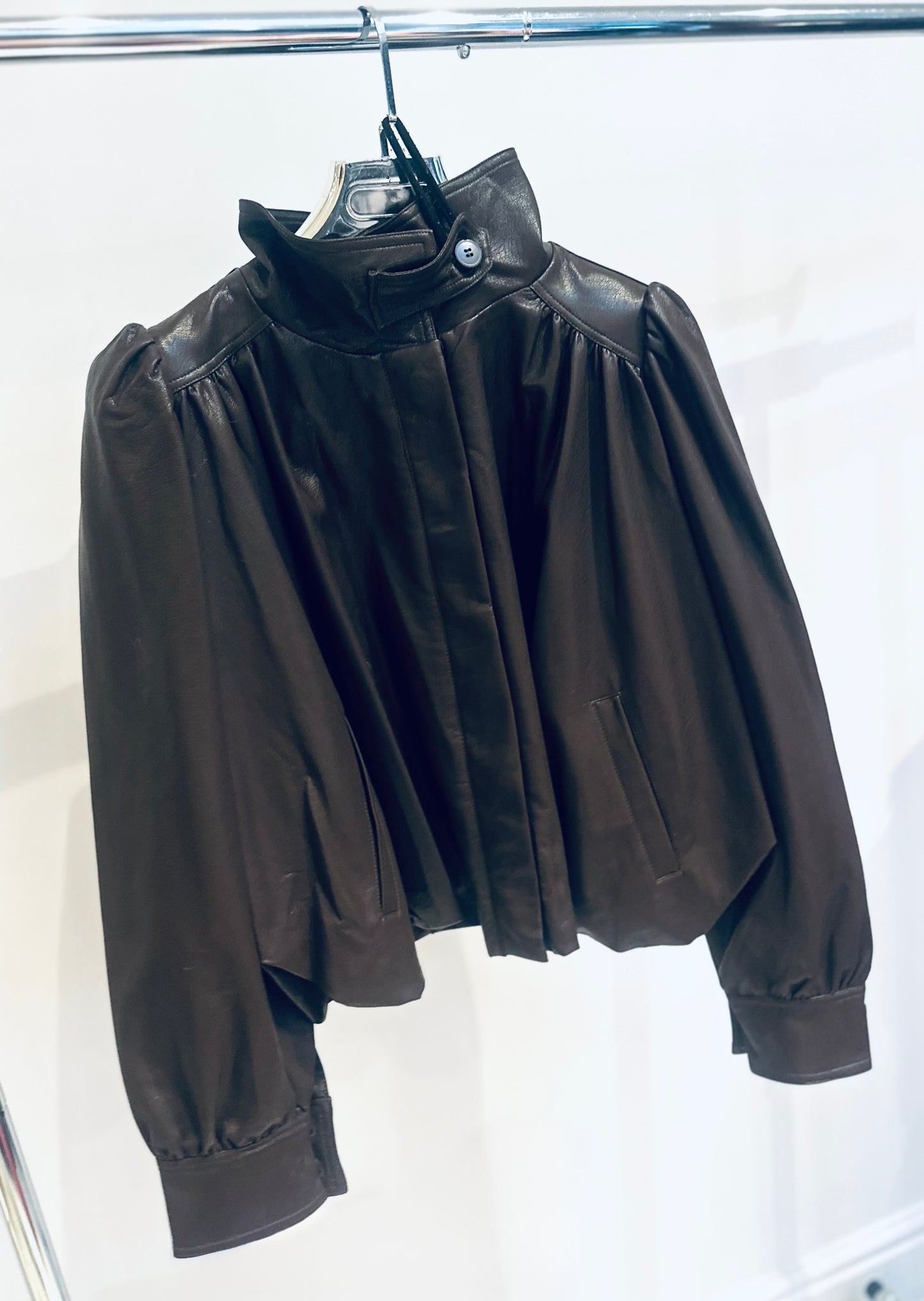 AURELIA Brown Faux Leather Jacket