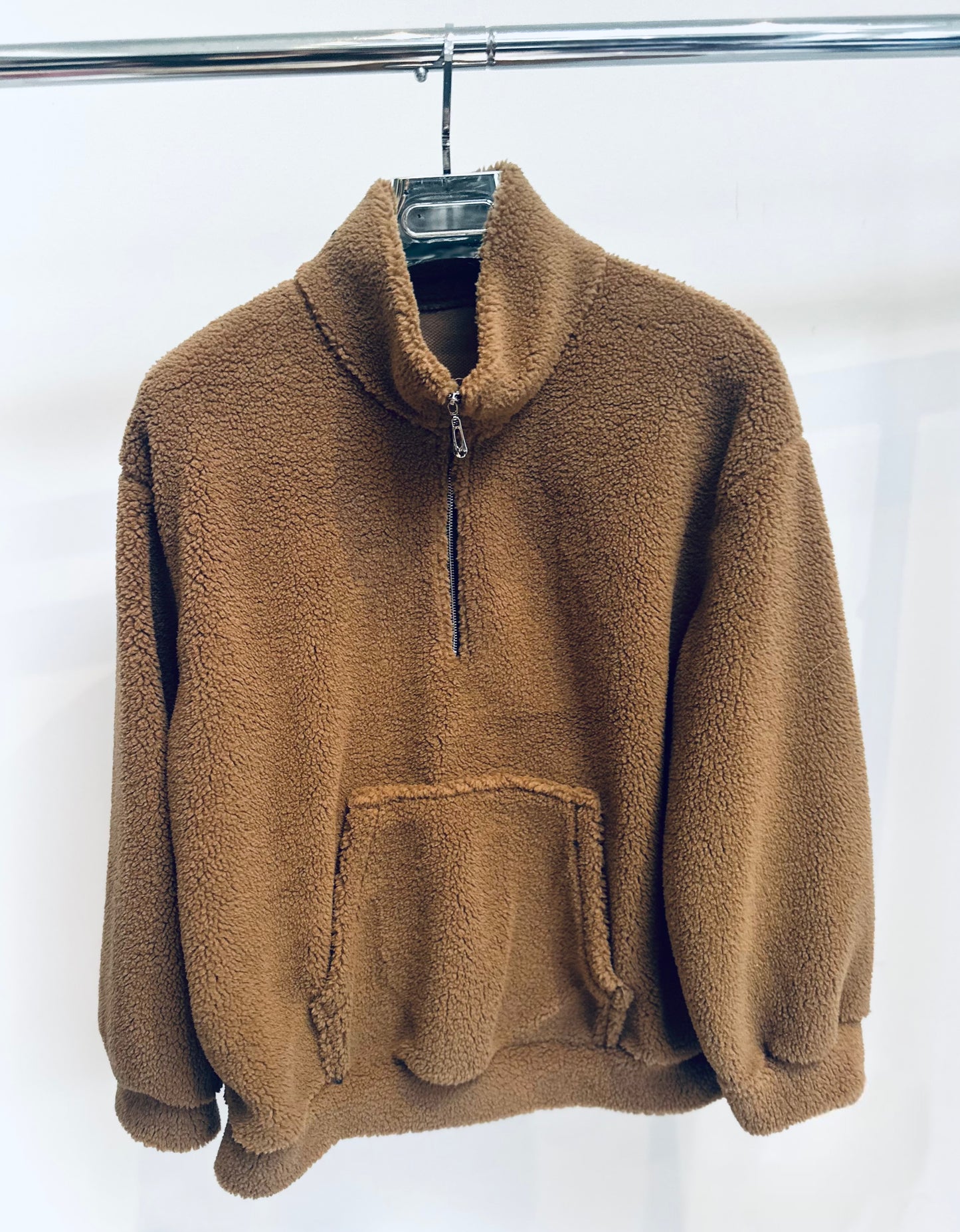 TAMARA Camel Half Zip Teddy Fleece