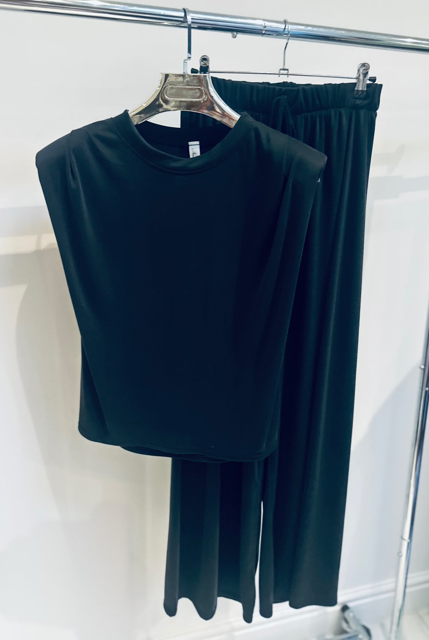 CECILY Black Shoulder Pad Co-Ord