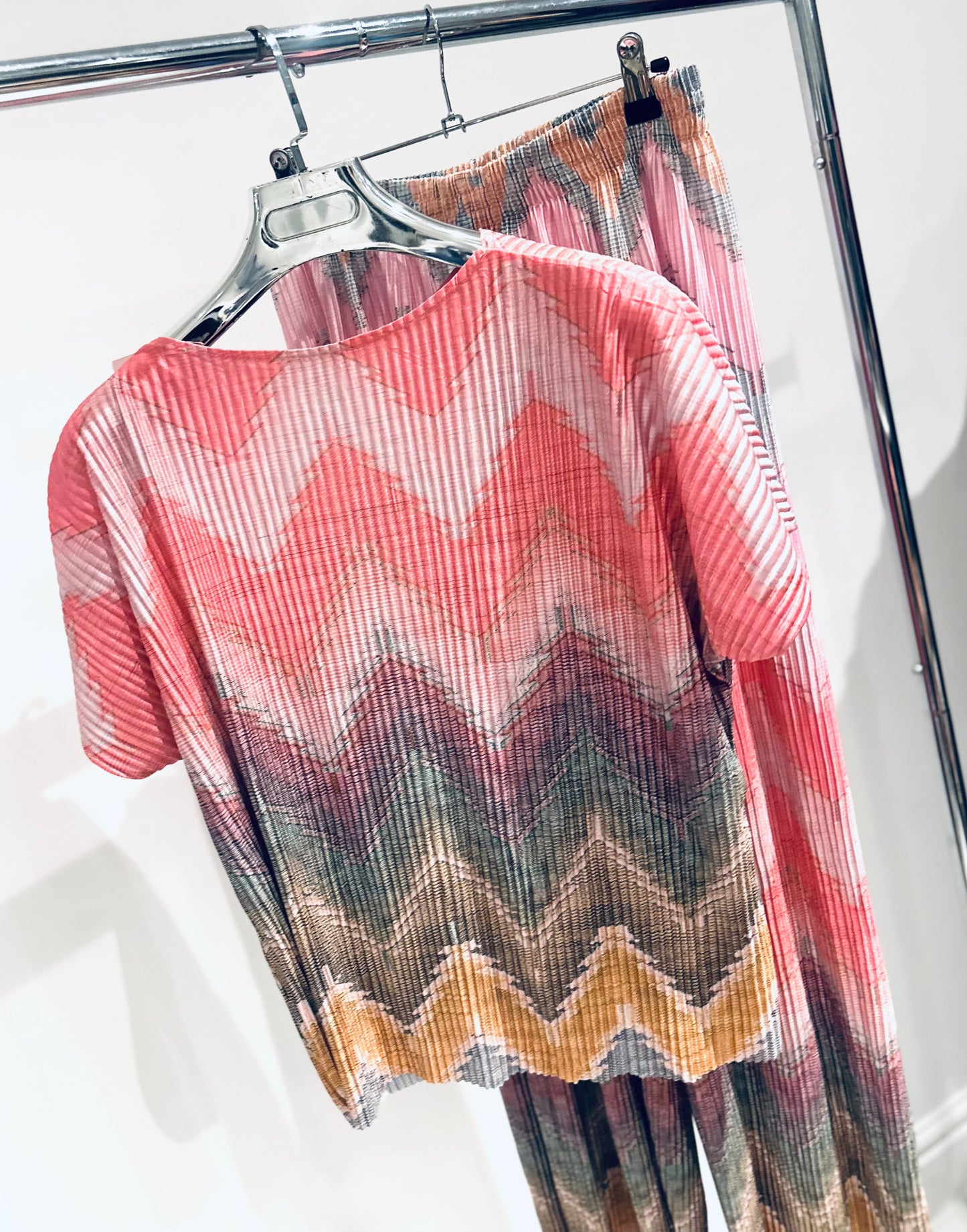 JIANNA Pink Zig Zag Printed Co-Ord