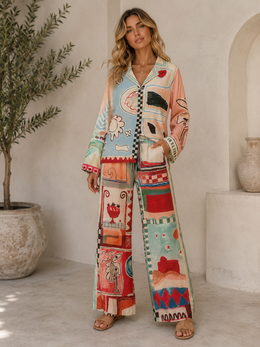 ELOWEN Print Shirt & Trousers Co-Ord