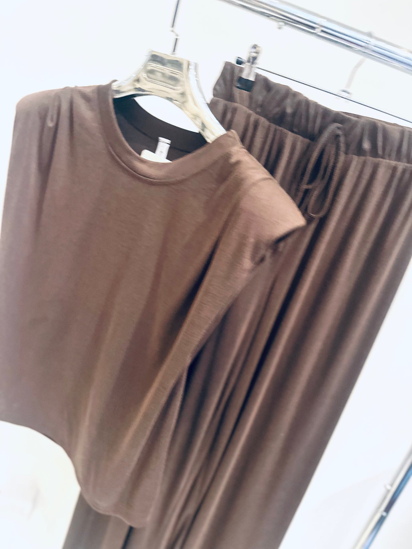 CECILY Brown Shoulder Pad Co-Ord