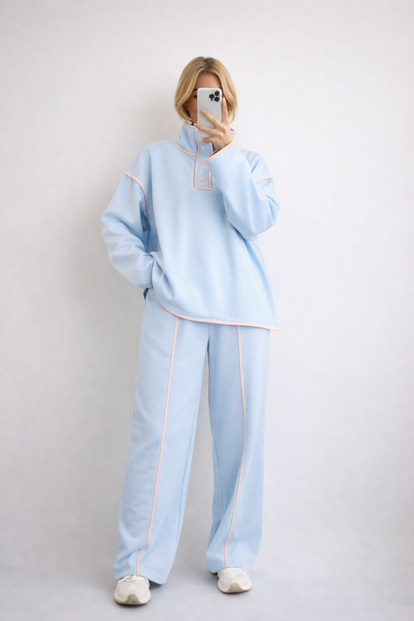 ZARIA Blue Sweater & Trousers Lounge Set