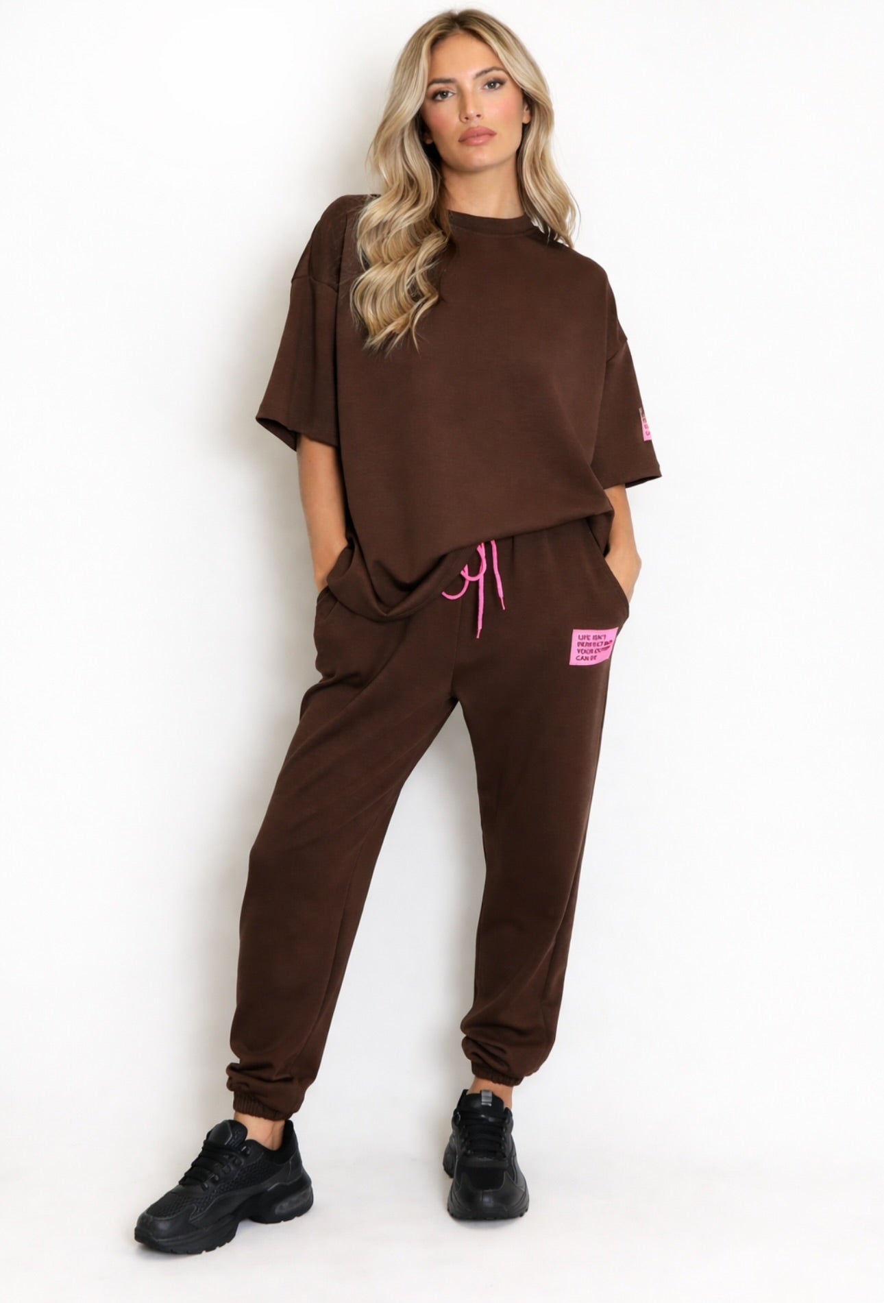 AMARA Brown TShirt & Joggers Tracksuit