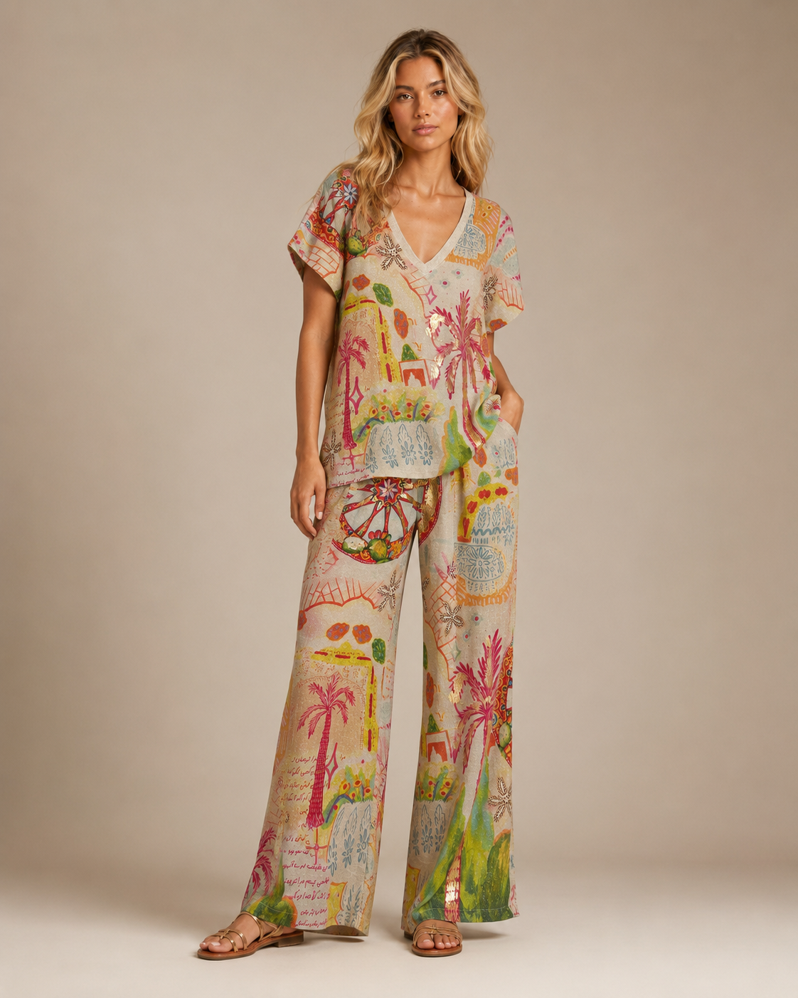 Marrakesh 2 Piece Top & Trousers Set