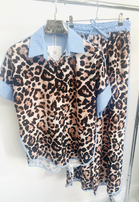 ZADIRA Animal Print Shirt & Trousers Co-Ord