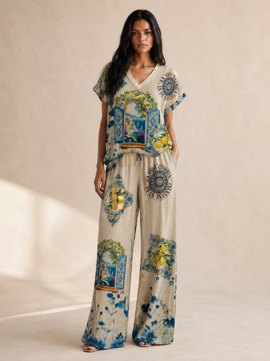 La Vida 2 Piece Top & Trousers Set