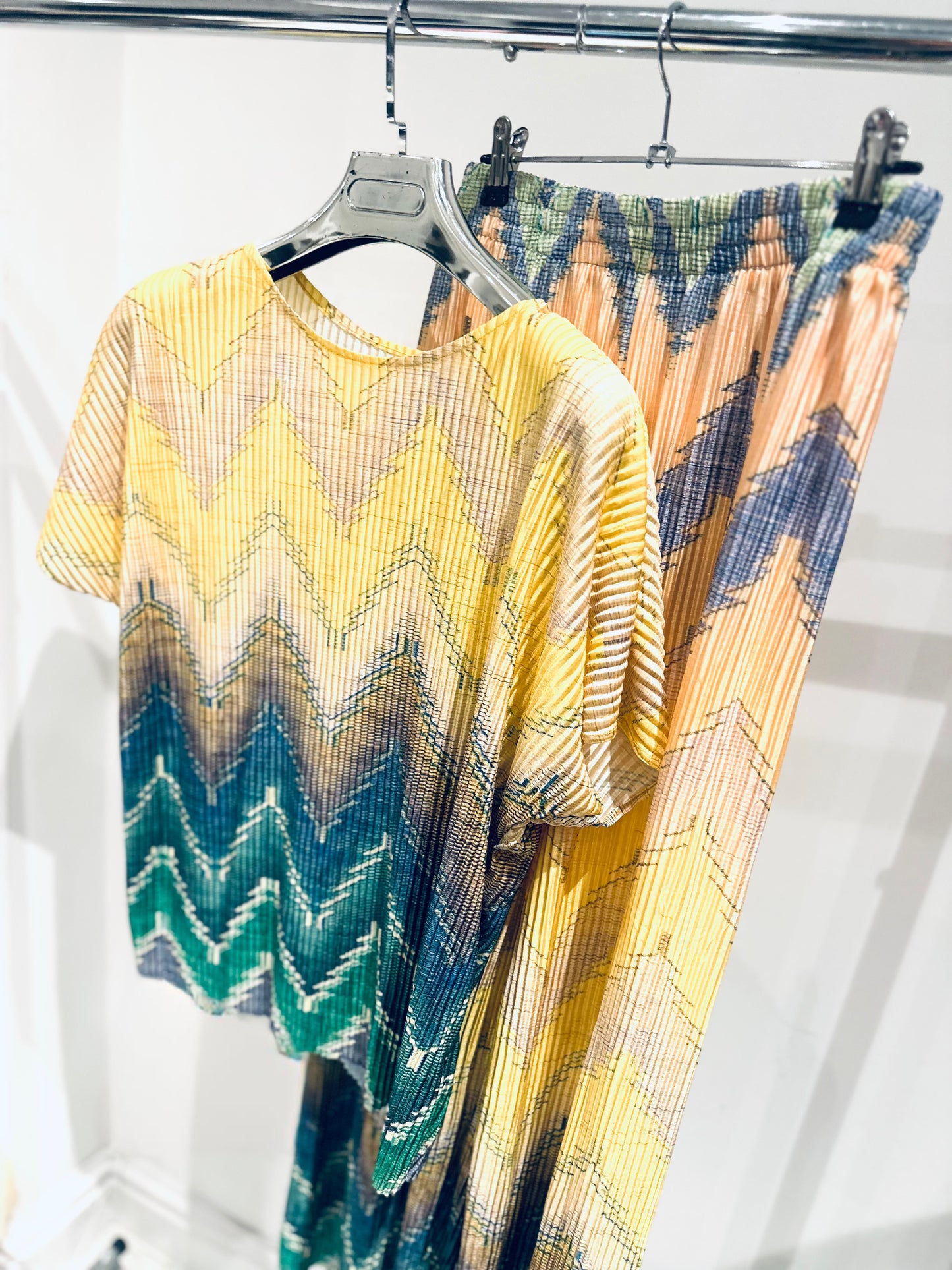 JIANNA Yellow Zig Zag Printed Co-Ord