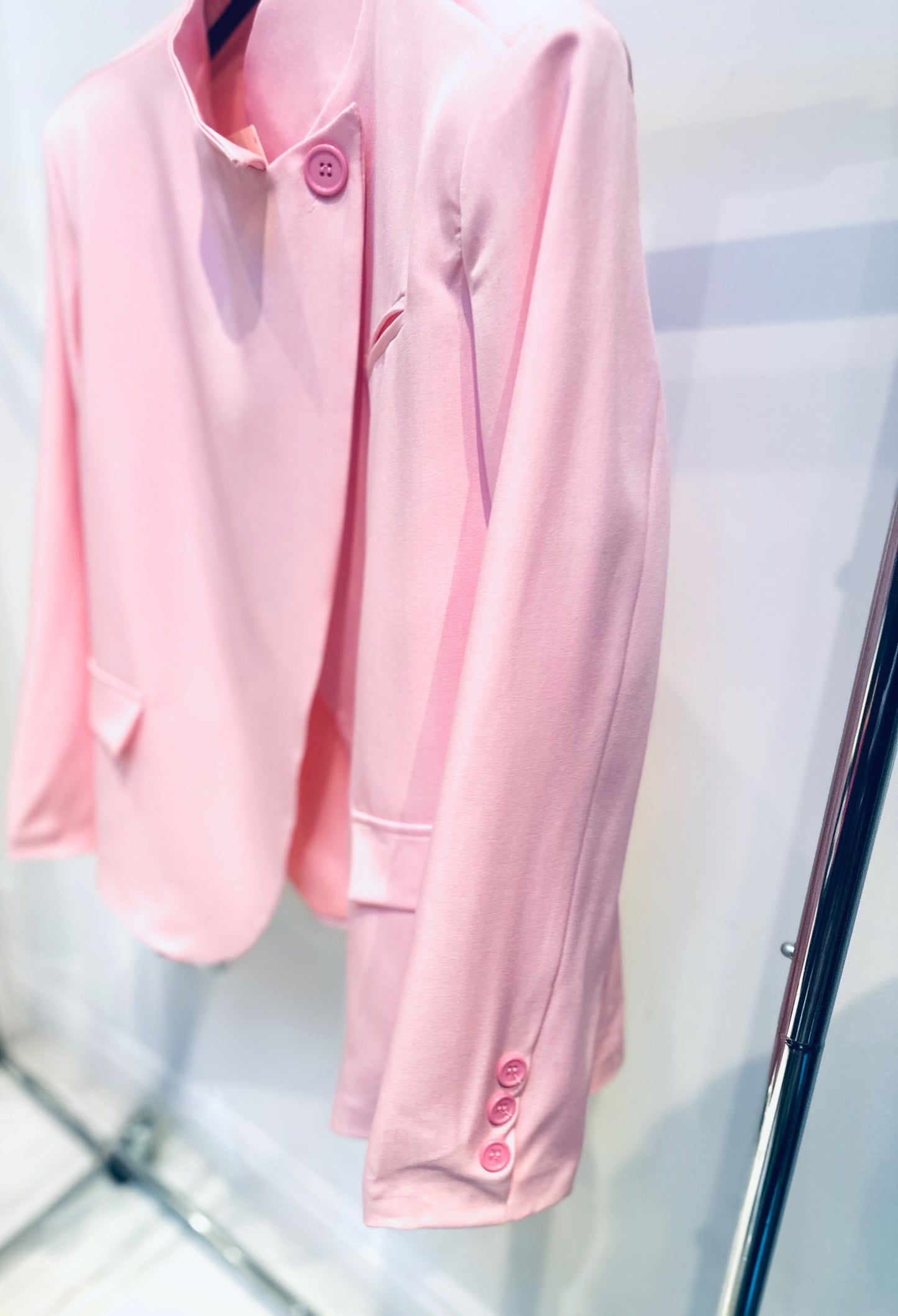 MAELIS Pink High Neck Blazer
