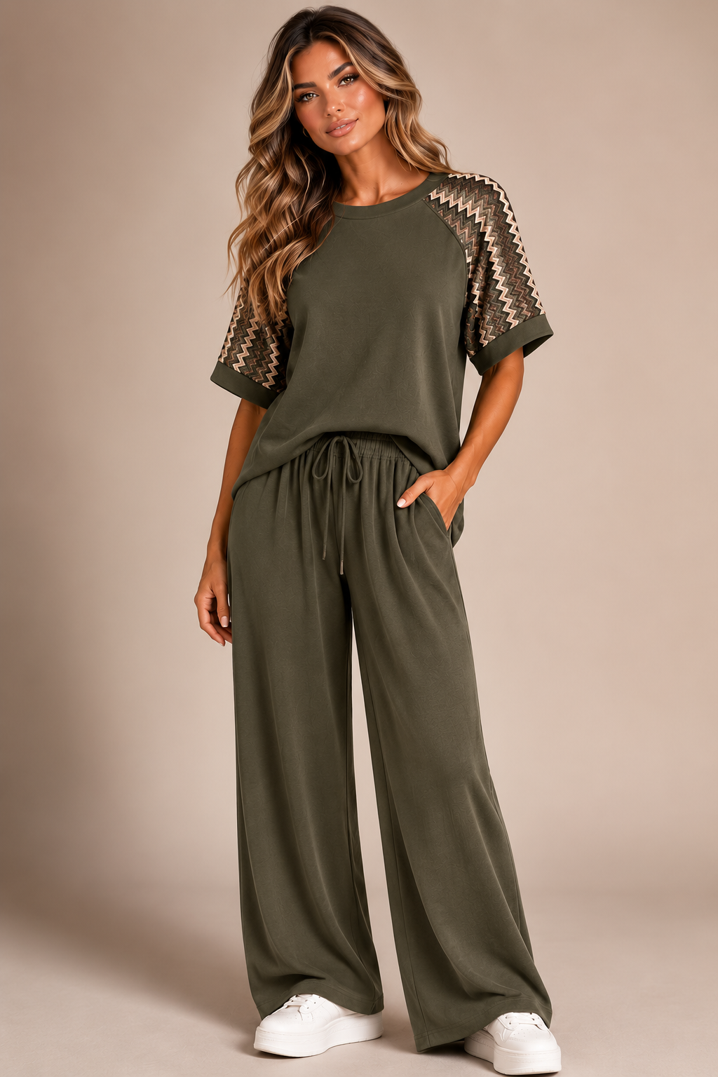 SORELLE Khaki Top & Trousers Co-Ord