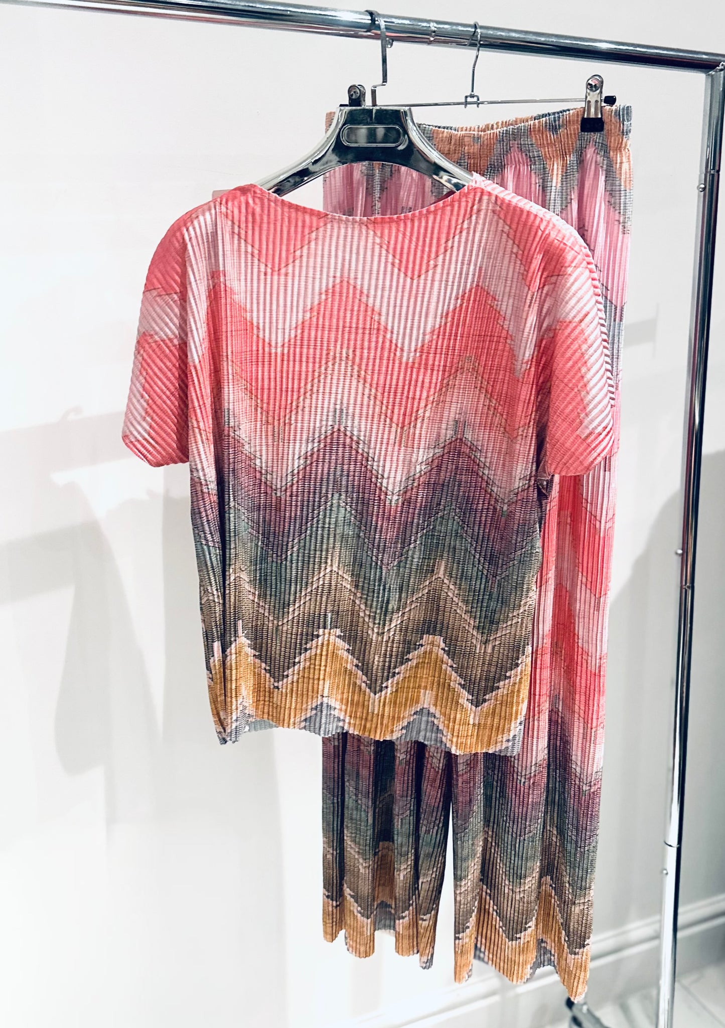 JIANNA Pink Zig Zag Printed Co-Ord