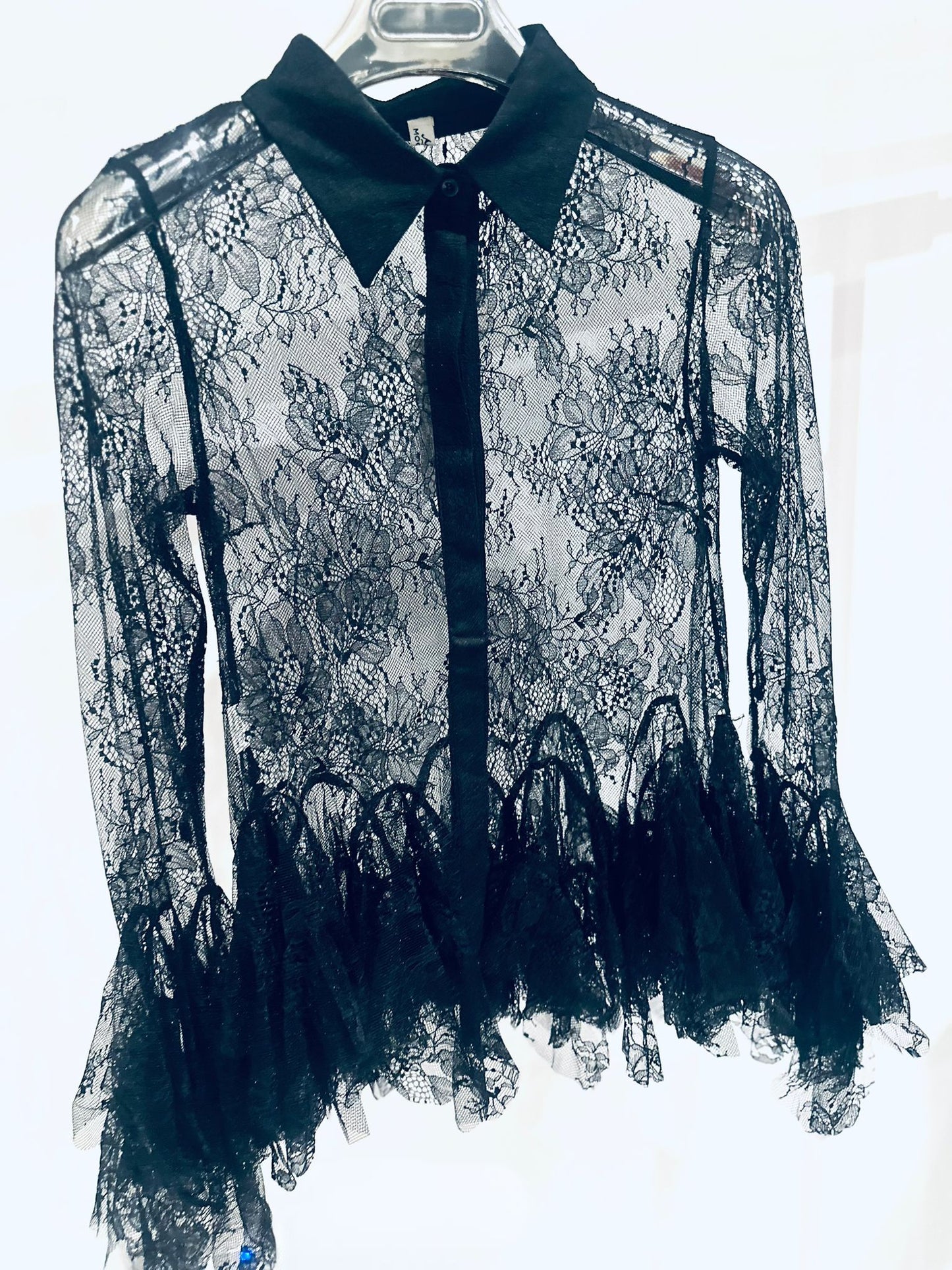 LOURDES Black Lace Shirt
