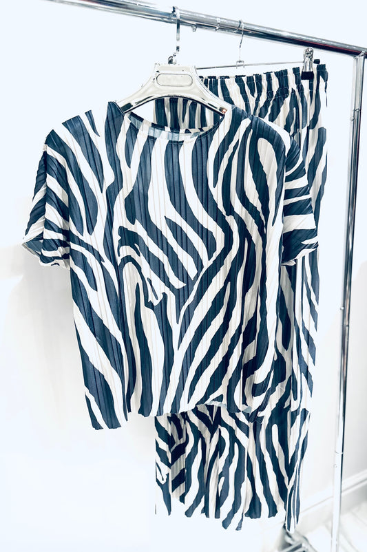 BELVIE Grey Zebra Print Co-Ord