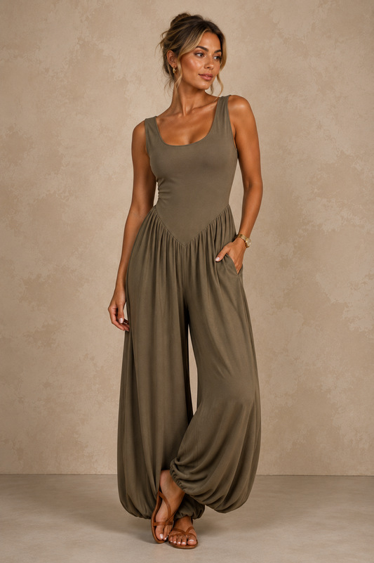 YARA Khaki Bodice Jumpsuit