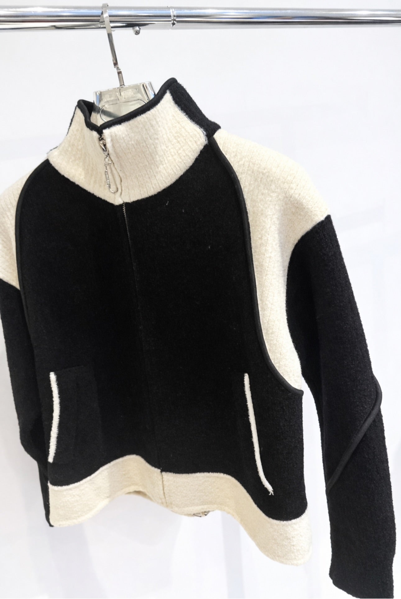 AMADEA Black Knitted Zip Jacket