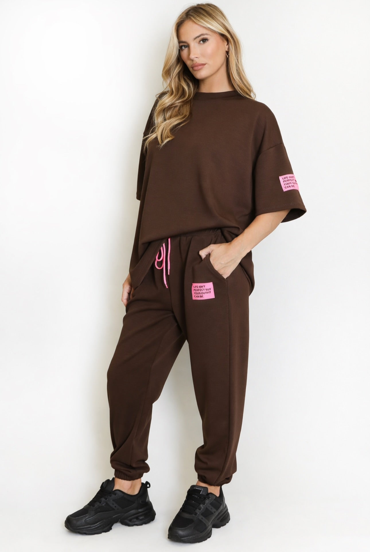 AMARA Brown TShirt & Joggers Tracksuit