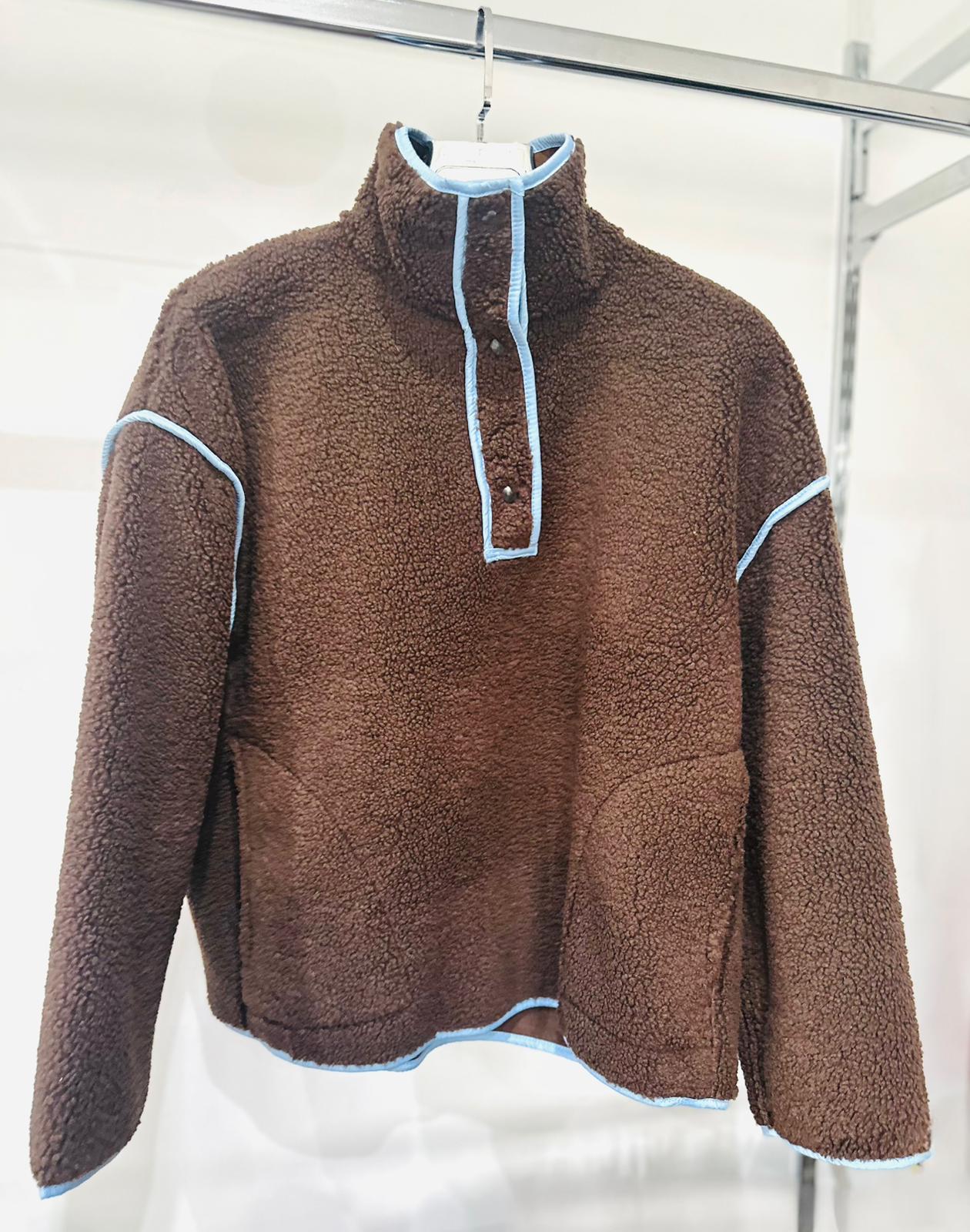 SERENA Brown & Blue Fleece Jumper