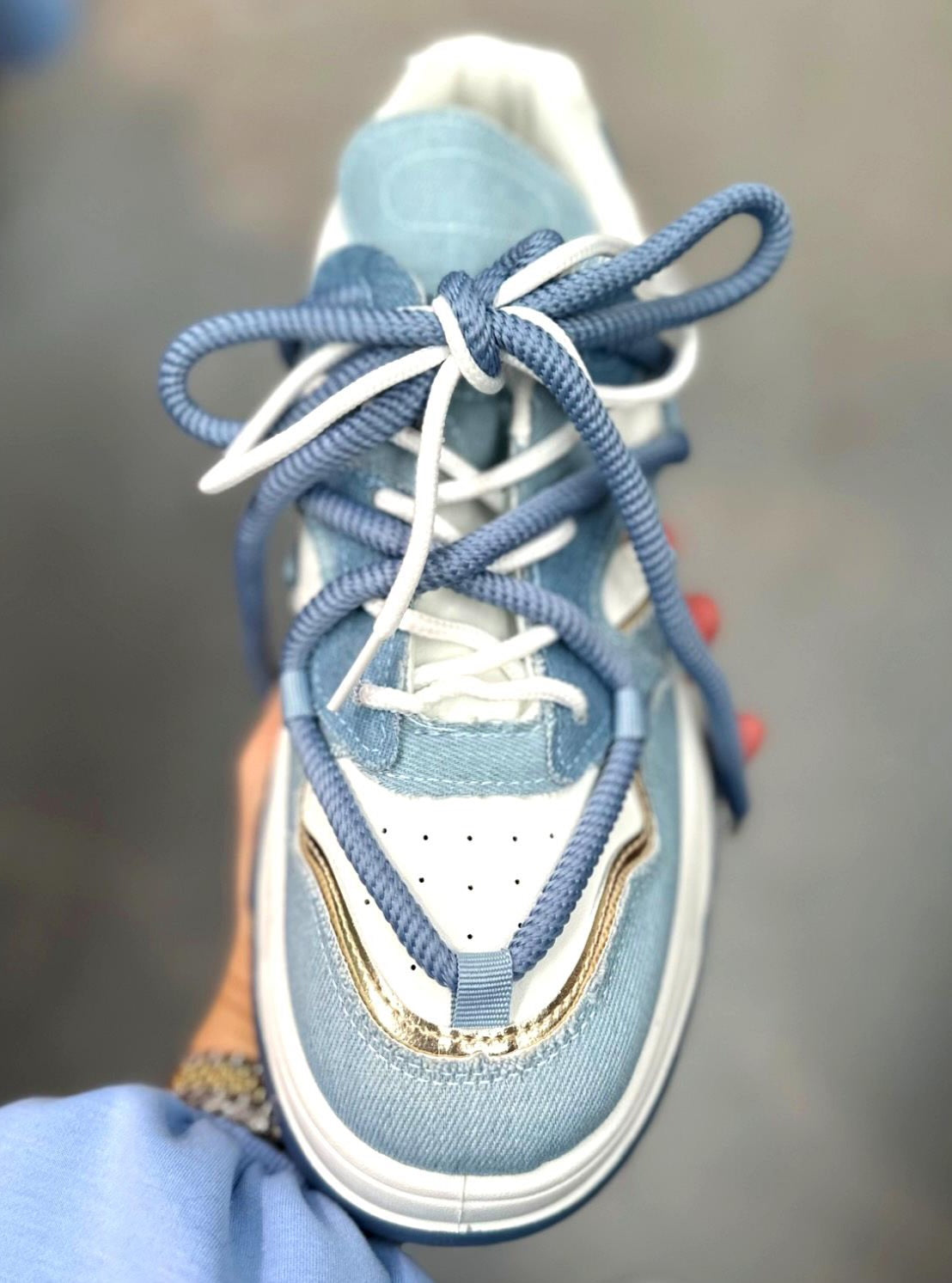 ARIA Blue & White Chunky Trainers