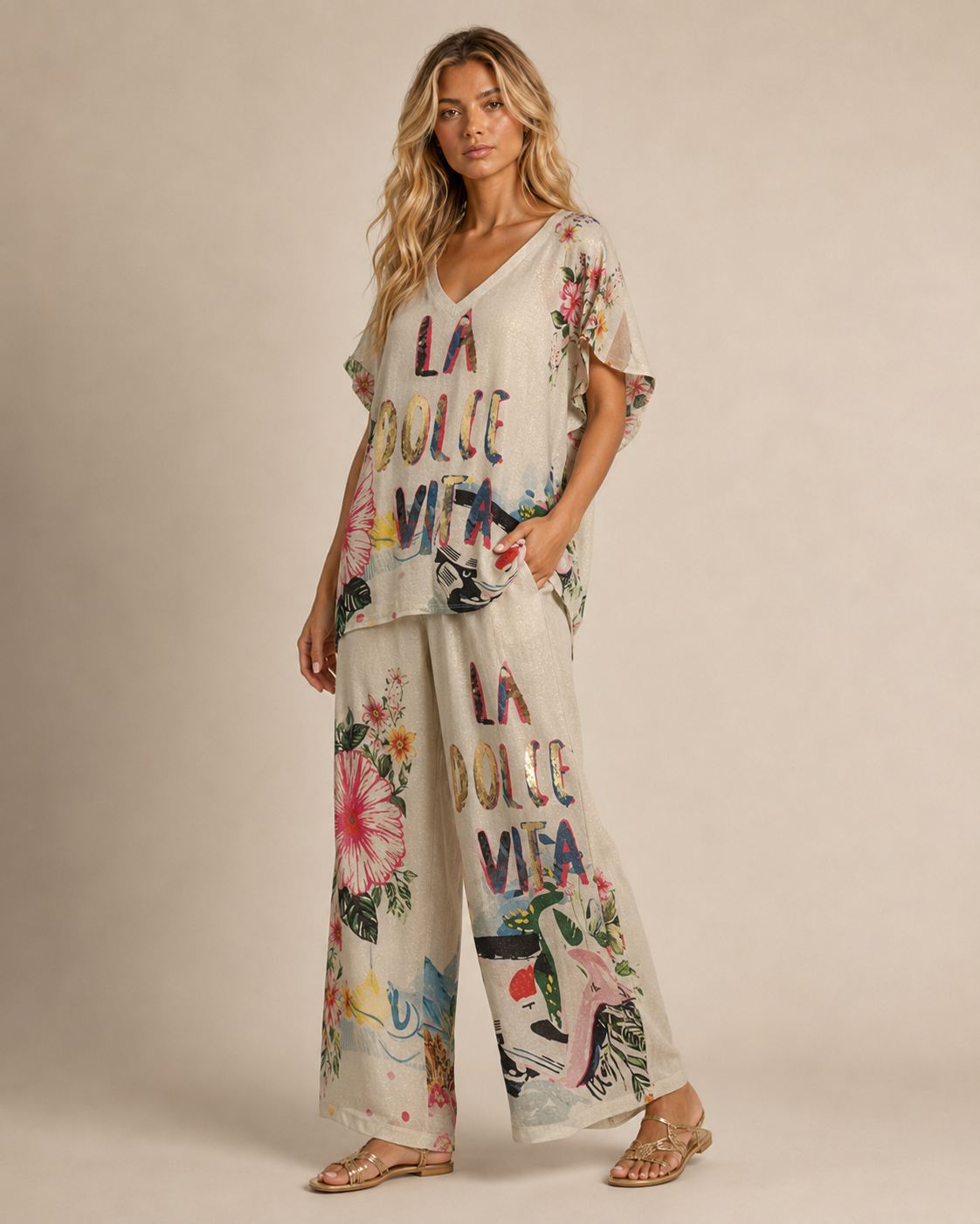 Dolce Vita 2 Piece Top & Trousers Set