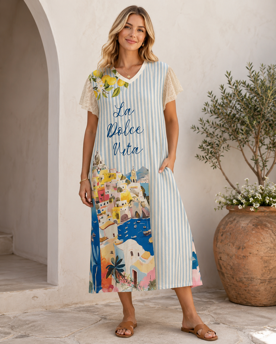 BELLAROSA Printed Mid Maxi Dress